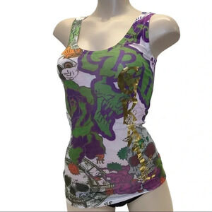 Grail Size XS Foil Printed Tank Top. Made in USA New